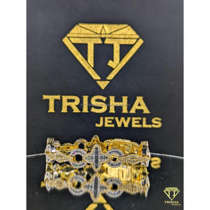 925 Sterling Silver Dual Tone Bracelet Iced Out VVS Moissanite Diamond <b>Men</b> Hip Hop Jewelry by Trisha Jewels - Product Image 5