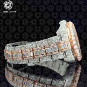 นาฬิกาข้อมือผู้ชายสุดหรู Charm_Jewels ตัวเรือนสแตนเลสสตีล ประดับเพชร ระบบอนาล็อก กลไกจักรกล หน้าปัดทรงสี่เหลี่ยม 40 มม. กระจกแซฟไฟร์ - Product Image 5