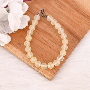 Bracelet en perles de quartz citron naturel, pierre précieuse de guérison, argent sterling 925, bracelet tendance fait main en pierres précieuses, cadeau unisexe - Product Image 4