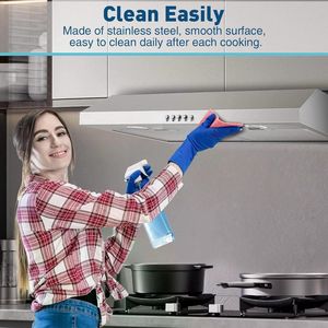 Cappa da cucina sottopensile in acciaio inossidabile da 30 pollici con 500 CFM e 3 impostazioni di velocità - Product Image 6