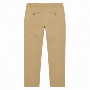 Pantalon Chino Extensible Écologique pour Homme, Coupe Droite, Devant Plat, Taille Moyenne, Respirant, Décontracté, en Coton, Fermeture Éclair, OEM ODM - Product Image 3