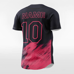 Maillot de baseball à manches courtes personnalisé à faible MOQ, avec logo imprimé, en tissu 100 % polyester de haute qualité, service OEM ODM - Product Image 4