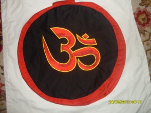 Ganesh Yoga Meditation Cushion Eco-Friendly Durable Orange Cotton Canvas Washable Adult <b>Exercise</b> Pillow - Product Image 2