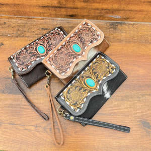 2025 nouveaux Designers femmes portefeuilles mode sac à main usiné à la main en cuir de vachette véritable argent et porte-carte pochette pour dames - Product Image 4