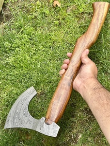 A&M ENTERPRISES Industrial Handmade High Carbon Steel Hammer <b>Axe</b> Tomahawks Flat Backed <b>Axe</b> Ergonomic Curved Wooden <b>Handle</b> - Product Image 5