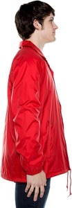 Men's <b>Red</b> Polyester Coach <b>Jacket</b> Turn-Down Collar Button Front <b>Waterproof</b> Casual Spring Wear Regular Fit - Product Image 3
