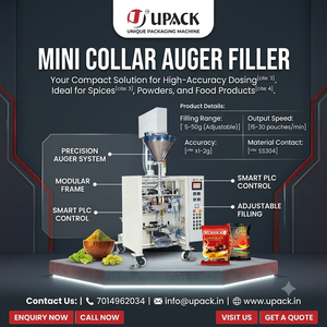 Machine entièrement automatique électrique pour le conditionnement en sachets stand-up de farine, détergent en poudre, maïs et autres poudres – Haute productivité - Product Image 1
