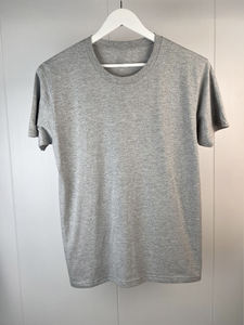 T-shirt en coton uni pour homme, tissu doux, manches courtes, col rond, confortable, vêtement décontracté pour impression en gros - Product Image 6