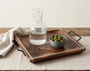 Bandeja de Madera Natural de Alta Calidad, Estilo Neo Chino, con Asa para Levantar, Rectangular, para Hogar u Hotel - Product Image 1