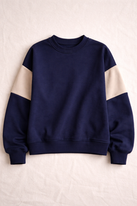 เสื้อสเวตเชิ้ตผู้หญิงลำลองแบบคัลเลอร์บล็อก ปักลายดอกโบตั๋น ทรงโอเวอร์ไซส์ คอกลม แบบสวมหัว-OEM/ODM เวียดนาม ฤดูใบไม้ผลิ/ฤดูหนาว - Product Image 6
