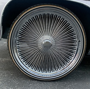 Rines de Alambre JC Custom de 13, 14, 15, 16, 17, <span class=keywords><strong>18</strong></span>, 20 y 22 Pulgadas para Lowrider, 72 y 100 Radios, Centro Dorado, Borde Cromado, para Autos Clásicos - Product Image 6