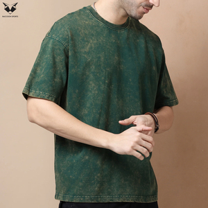 Camisetas Casuales Transpirables de Color Verde 2026, Ligeras, Totalmente Personalizadas, Servicio OEM ODM, Lavado Ácido, para Hombre - Product Image 2