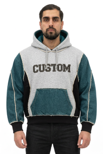 Custom Hoodie <b>Men's</b> Teal <b>Grey</b> Black <b>Fleece</b> Hooded Sweatshirt Regular Fit Casual Winter Wear 100% Cotton Breathable Eco-Friendly - Product Image 2