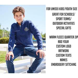 Sudadera Unisex Juvenil Personalizada PC78YQ con Bordado Personalizado, Cierre de Cremallera de un Cuarto, para Uso en Exteriores, con Logotipo y Texto Personalizado - Product Image 5