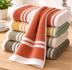 Serviettes en coton jacquard super douces 300 GSM |   Séchage rapide, écologique |   Serviettes de sport et de bain pour hôtels et spas |   Vente en gros B2B - Product Image 3
