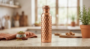 High Quality Classic Style Hammered Pure <b>Copper</b> Leak Proof Large Capacity Water Bottle OEM ODM Bulk Order Available - Product Image 5