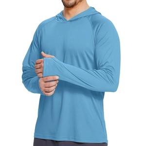 Camiseta de Manga Larga con Capucha para Hombre, de Color Sólido, que Absorbe la Humedad, de Poliéster, Corte Regular, para Todas las Temporadas - Product Image 3