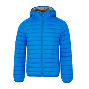 Light Padded Knitted Canvas Winter Jacket Single Button Closure Casual Waterproof Windproof <b>Feather</b> <b>Down</b> Jackets for Kids Front - Product Image 4