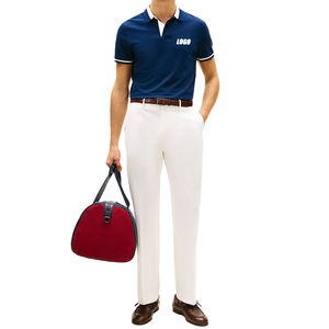 Polo à col color block coupe classique pour homme, en coton premium respirant, logo personnalisé, polo décontracté, marque privée - Product Image 5