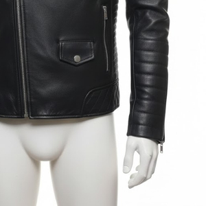 Solid Color Casual Men's <b>Winter</b> <b>Leather</b> <b>Jacket</b> with Front Logo Breathable & Eco-Friendly Streetwear - Product Image 6