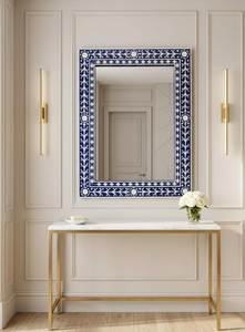 Custom Modern Rectangular <b>Silver</b> Inlay Eco-Friendly <b>Wall</b> Hanging <b>Mirror</b> Frame Handmade Decor Bedroom Bathroom Wedding Gift - Product Image 6