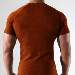 GYM ACTIVE <b>Men's</b> Short Sleeve <b>Pink</b> Cotton Jersey <b>T</b>-<b>Shirt</b> Slim Fit O-Neck Quick Dry Eco-Friendly Breathable Sporty Front Logo - Product Image 5