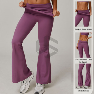 Hot Sell <b>Sunscreen</b> Dockers Yoga Leggings Custom Logo High Waisted Sports Running Training Gym Yoga Wide Leg Pants Women Trousers - Product Image 6