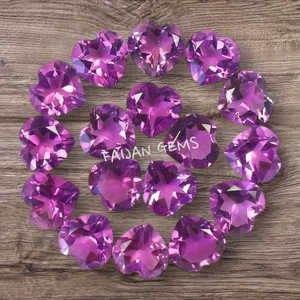 Perles de pierres précieuses en vrac en forme de coeur à facettes en améthyste naturelle pour la fabrication de bijoux - Product Image 3