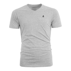 T-shirt Homme Col V Décontracté Personnalisable avec Logo, Coupe Slim, Couleur Unie, Qualité Supérieure, Style Basique, 100% Coton, Idéal Été - Product Image 1