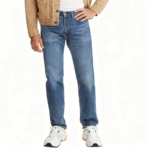 Men's <b>Light</b> Blue Straight Leg Jeans Washed Casual Versatile Pants Daily Commute Slim Fit Comfort Breathable <b>Trousers</b> Wholesale - Product Image 3
