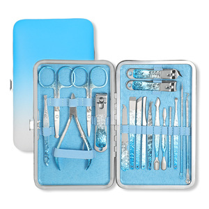 Ensemble d'outils de manucure et pédicure 18 pièces, rose pailleté, kit de coupe-ongles en acier inoxydable, ensemble de manucure avec étui pour doigts et orteils - Product Image 6