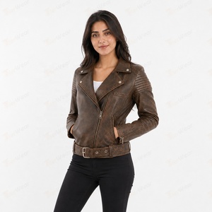 Chaqueta de Motociclista de Cuero PU para Mujer AL BARAKA WEAR, Tejido Personalizable, Diseño Transpirable, Servicio OEM, Venta al Por Mayor Disponible - Product Image 1