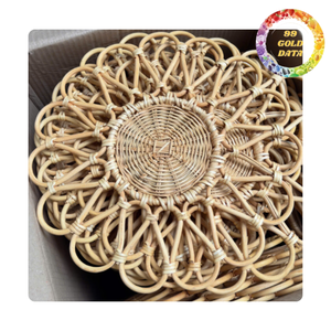 Mantel Individual Redondo de Ratán Hecho a Mano, Tapete Tejido para Mesa de Comedor, Decoración del Hogar Hecha a Mano, Fábrica OEM - Product Image 4