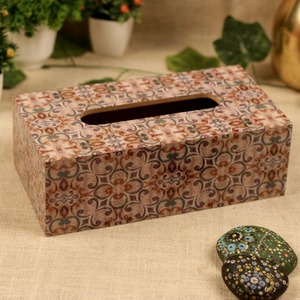 Hot Selling Modern Tissue Box Napkin Holder Wood With Sticker Print Design for Restaurant Hotel <b>Table</b> Tissue Box Napkin Holder - Product Image 2