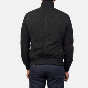 OEM Custom Blain Brown <b>Suede</b> Bomber <b>Jacket</b> <b>Men's</b> Winter Waterproof Genuine Leather Stand Collar Streetwear Cotton Lining 100% - Product Image 5