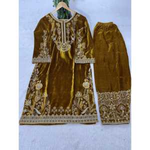 Ensemble haut et bas pour femmes, magnifique, avec broderie Zari, idéal pour les fêtes - Product Image 1