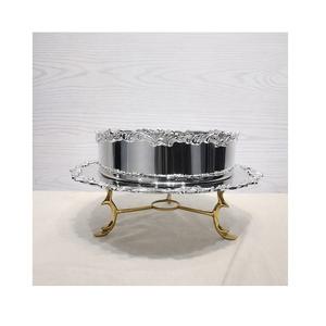 Luxury Design Polished Stainless Steel Classic Chocolate Bowl with Plate Deluxe Quality Restaurant Hotel <b>Tableware</b> Serving Bowl - Product Image 3