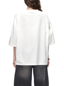 Camiseta Unisex Oversize de Algodón Estilo Urbano, Cuello Redondo, Ajuste Holgado, Manga Corta, Estampado Personalizado - Product Image 3