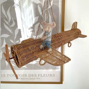 Child pretend play toy vehicles large airplane toys natural rattan airplanes kid <b>room</b> decoration - Product Image 4