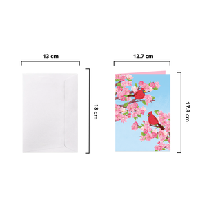 Carte pop-up 3D couple d'oiseaux, cadeau du Nouvel An, carte de vœux artisanale, fournisseur de papier artisanal Sakura Vietnam - Product Image 2