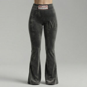 Leggings Personalizados de Moda Urbana para Mujer, con Pedrería, Cintura Alta, Corte Acampanado, Color Morado, Transpirables, Cómodos y Elásticos - Product Image 1