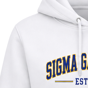 Sweat à capuche universitaire pour femmes Sigma Gamma Rho, blanc, avec motif de sororité grecque, pull à capuche décontracté, streetwear universitaire - Product Image 5