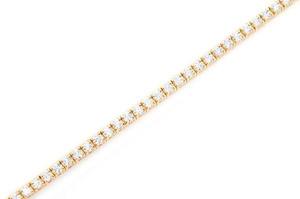Yellow Gold Diamond Tennis <b>Bracelet</b> Round Brilliant Cut Channel Setting Classic Unisex Jewelry Everyday Wear - Product Image 4