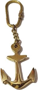 Llavero de Ancla de Latón Vintage con Mosquetón, Colgante Náutico de Metal Hecho a Mano, Adorno para Bolso - Product Image 6