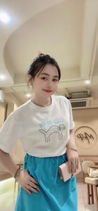 Camiseta de Poliéster Suave de Alta Calidad OEM, Corta, Ajustada, con Patrón de Encaje y Dibujos Animados para Mujer, Uso Casual - Product Image 4