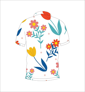 เสื้อโปโลลายดอกไม้ศิลปะแบบกำหนดเอง เสื้อโปโลพิมพ์ลายสำหรับกอล์ฟ แขนสั้น เสื้อผ้ากีฬาทีมลำลอง - Product Image 5