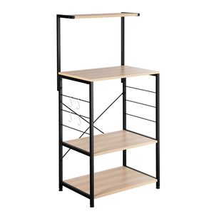 Scaffale da Cucina a 4 Ripiani in Legno Marrone, Espositore per Cucina - Product Image 4
