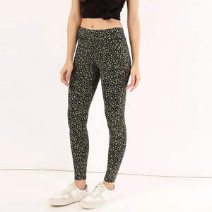 High Waist Full Length Yoga <b>Leggings</b> Solid Color Spandex/Polyester Four-Way Stretch Seamless Elastic Waist 220g Women's Pants - Product Image 3