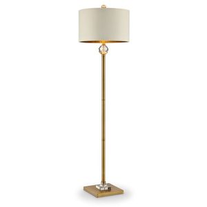 Lampada da Terra Perspicio con Colonna in Cristallo Solido Dorato da 63,25 Pollici - Product Image 1