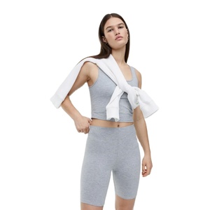 Top Tendance Femmes 100% Coton Respirant Gris Biker Shorts Gym Wear Leggings Courts Terry Disponible Quantité En Vrac à Vendre - Product Image 1